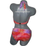 GOTTEX swimsuit bikini 12 bandeau strapless fold over bottom foam cups-Swimwear-Gottex-12-pink/orange-Jenifers Designer Closet