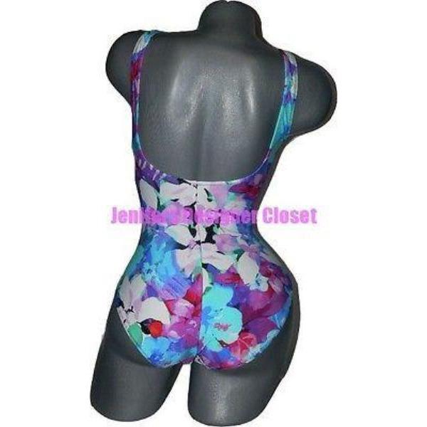 GOTTEX designer swimsuit 6 floral shirred drape 1 piece-Swimwear-Gottex-6-Multi-Jenifers Designer Closet