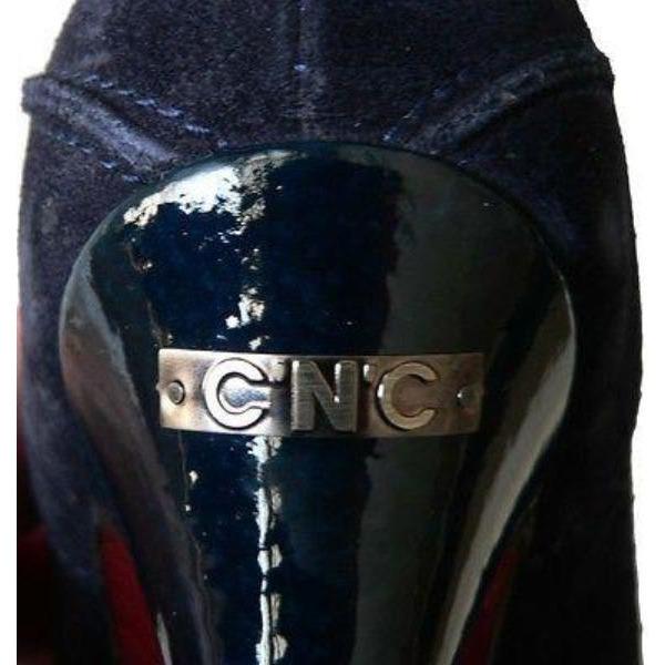 COSTUME NATIONAL navy pumps heels shoes $754 37 7 M suede leather-Heels-Costume National-37-navy-Jenifers Designer Closet