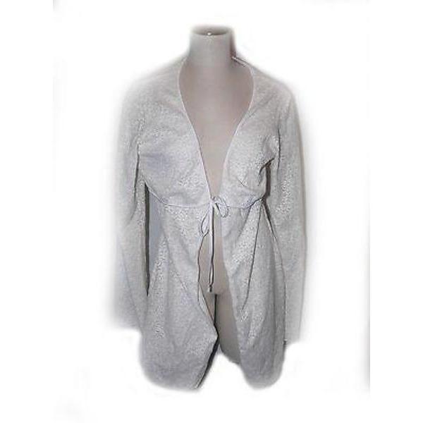 COSABELLA L white stretch lace robe swimsuit cover up heavyweight white ties-Swimwear-Cosabella-Large-White-Jenifers Designer Closet