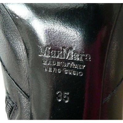 MaxMara boots leather Italy black 35 5 chic ankle designer heels-Boots-Max Mara-35 (5)-Black-Jenifers Designer Closet