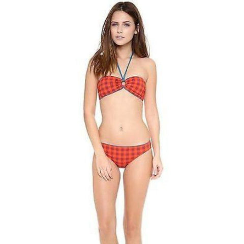 MARC JACOBS swimsuit XL bikini gingham checked bandeau-Swimwear-Marc Jacobs-XL-Orange-Jenifers Designer Closet