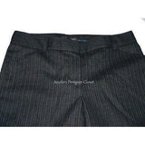 ELIE TAHARI 4 cropped career pants charcoal wool $248 pinstriped capris gray-Pants-Elie Tahari-4-Charcoal-Jenifers Designer Closet