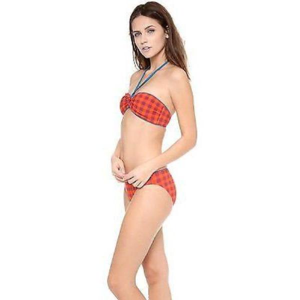MARC JACOBS swimsuit XL bikini gingham checked bandeau-Swimwear-Marc Jacobs-XL-Orange-Jenifers Designer Closet