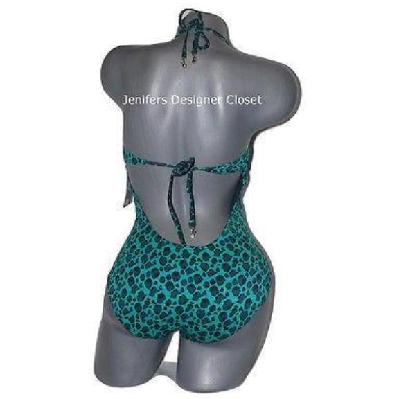 MARC JACOBS swimsuit M leopard high-end 1PC animal print green halter-Swimwear-Marc Jacobs-Medium-Green-Jenifers Designer Closet