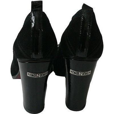 COSTUME NATIONAL suede pumps heels shoes $794 37 patent designer Italy-Heels-Costume National-37-Black-Jenifers Designer Closet