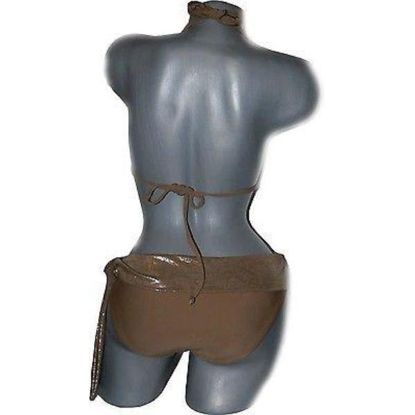 BADGLEY MISCHKA 4 S swimsuit bikini $250 metallic gold-Swimwear-Badgley Mischka-4-Gold-Jenifers Designer Closet