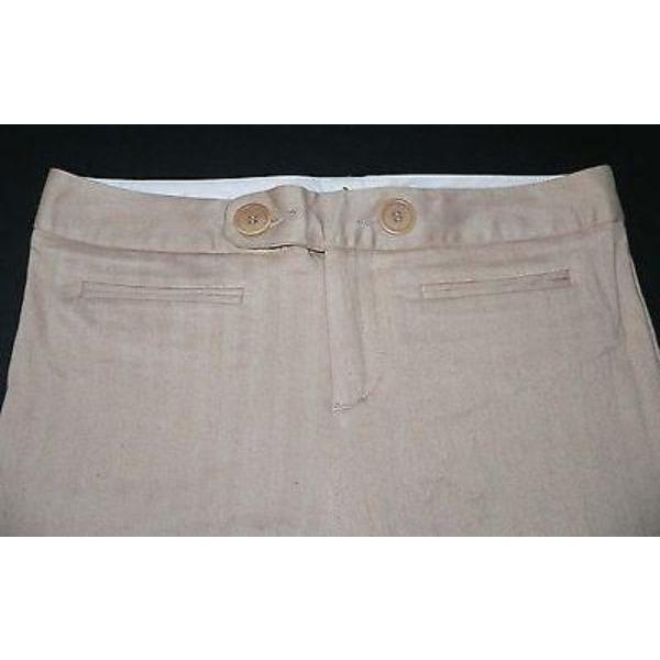CATHERINE MALANDRINO 4 S wide leg cropped pants capris casual career-Pants-Catherine Malandrino-4-tan-Jenifers Designer Closet