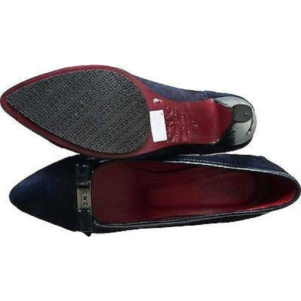 COSTUME NATIONAL navy pumps heels shoes $754 37 7 M suede leather-Heels-Costume National-37-navy-Jenifers Designer Closet