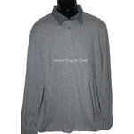 ELIE TAHARI shirt long sleeve XL polo knit grey melange designer Peru men's-Casual Shirts-Elie Tahari-XL-gray-Jenifers Designer Closet