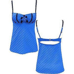 BETSEY JOHNSON S designer tankini swimsuit blue rosettes $186 stunning-Clothes, Shoes & Accessories:Women's Clothing:Swimwear-Betsey Johnson-XS-Blue-Jenifers Designer Closet