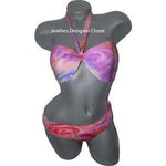 GOTTEX swimsuit bikini 12 bandeau strapless fold over bottom foam cups-Swimwear-Gottex-12-pink/orange-Jenifers Designer Closet