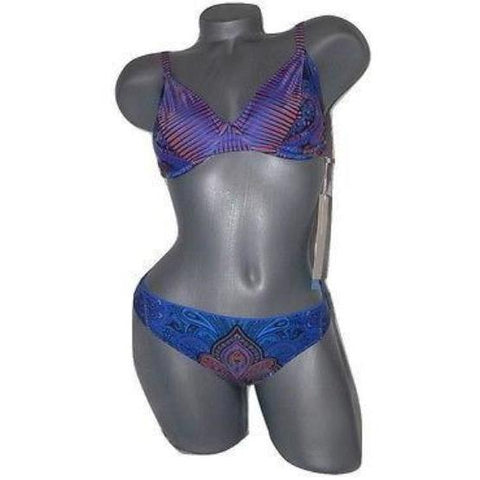 GOTTEX swimsuit bikini 6 D Cup underwire adjustable straps 2pc paisley-Swimwear-Gottex-6 D cup-Blue-Jenifers Designer Closet