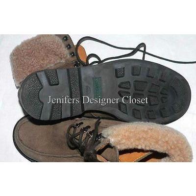 COLE HAAN boots shoes 6B fleece ankle Brown leather hiking snow nubuck suede-Boots-Cole Haan-6-tan-Jenifers Designer Closet