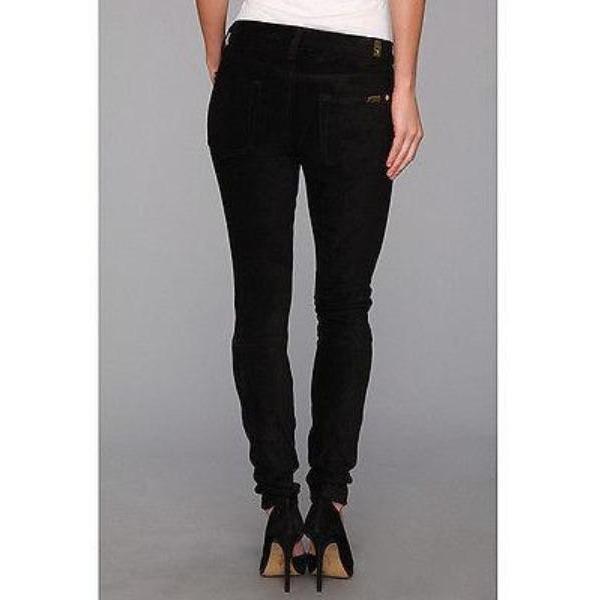 SEVEN 7 for All Mankind 23 Black Sueded Skinny Jeans Pants jeggings-Jeans-7 For All Mankind-23-Black-Jenifers Designer Closet