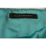 ELIE TAHARI asymmetric hem mini skirt 14 career cocktail tweed raven peacock-Skirts-Elie Tahari-14-peacock-Jenifers Designer Closet