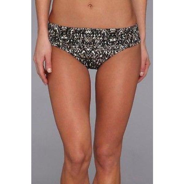 BADGLEY MISCHKA 6 swimsuit 2pc bikini halter ruched front bottoms-Swimwear-Badgley Mischka-6-Black-Jenifers Designer Closet