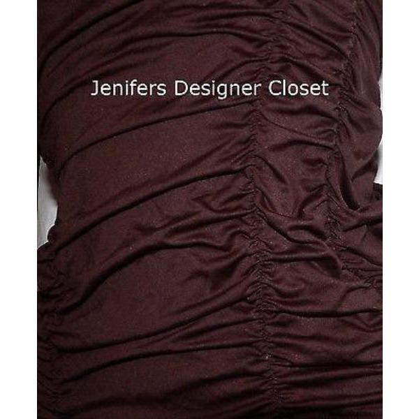 DKNY swimsuit S ruched tankini Donna Karan 2PC shirred brown-Swimwear-DKNY-Small-Brown-Jenifers Designer Closet