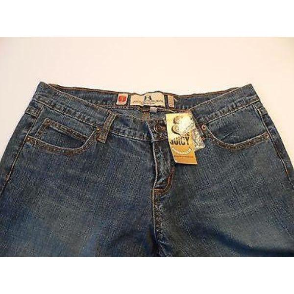 JUICY COUTURE Zoe blue jeans 31 crystals stretch flare boot cut $170 denim-Clothing, Shoes & Accessories:Women's Clothing:Jeans-Juicy Couture-31-Blue-Jenifers Designer Closet