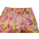 LILLY PULITZER 0 XS XXS cropped capri pants Liza Pacific yellow orange pink-Pants-Lilly Pulitzer-0-Yellow-Jenifers Designer Closet