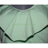 SHOSHANNA swimsuit P Small C cup stripe lime white ruffled-Swimwear-Shoshanna-P/S-C Cup-Lime-Jenifers Designer Closet