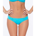 L SPACE by Monica Wise M swimsuit bikini 2PC turquoise strappy shirred-Swimwear-L SPACE-Medium-Turquoise-Jenifers Designer Closet