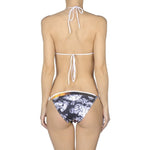 CLOVER CANYON S neoprene swimsuit bikini chrome divide 2pc string ties scuba-Swimwear-Clover Canyon-Small-Multi-Jenifers Designer Closet
