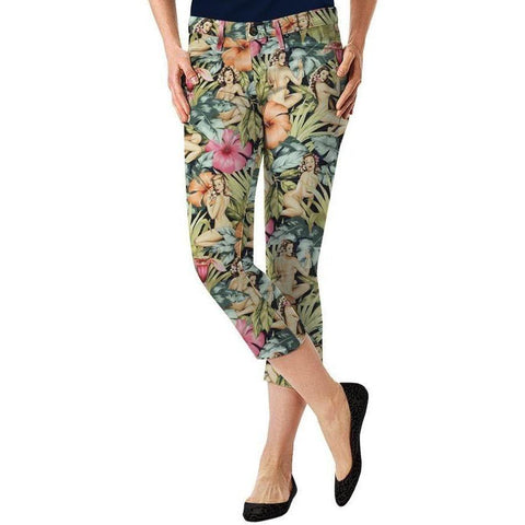 LOUDMOUTH Golf Island 0 capris pants cropped $95 ladies Hawaiian trousers-Athletic Apparel-Loudmouth-0-Multi-Jenifers Designer Closet