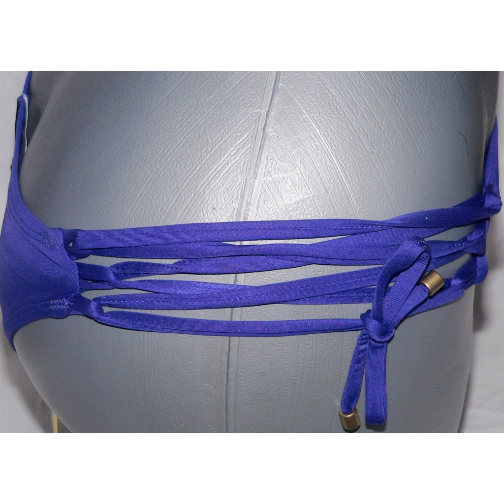 VITAMIN A XS 4 swimsuit bikini 2PC purple lace-up sides and back strapless-Swimwear-Vitamin A-XS-4-Purple-Jenifers Designer Closet
