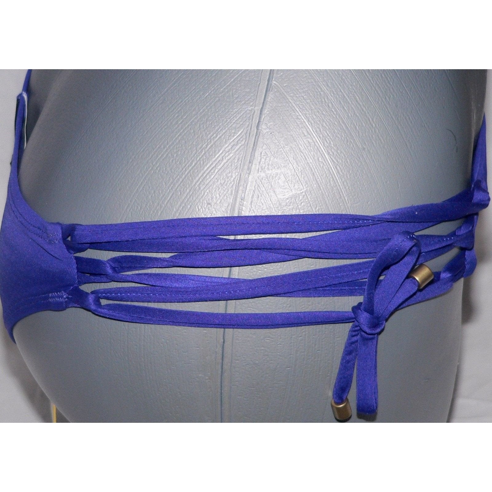 VITAMIN A XS 4 swimsuit bikini 2PC purple lace-up sides and back strapless-Swimwear-Vitamin A-XS-4-Purple-Jenifers Designer Closet