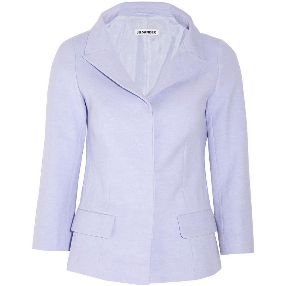 JIL SANDER 3/4 sleeve jacket blazer lilac lavender textured $1,895 coat-Coats & Jackets-Jil Sander-42-Lilac-Jenifers Designer Closet