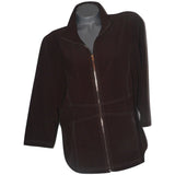 CHICOS Weekends 2 L 12 zip jacket lightweight zenergy fabric Lilly cocoa-Coats & Jackets-Chico's-2-L-12-Brown-Jenifers Designer Closet