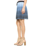 VINCE XL skirt Ombre SILK in French Blue $275 striped mini pleated lined-Skirts-Vince-XL-Blue-Jenifers Designer Closet