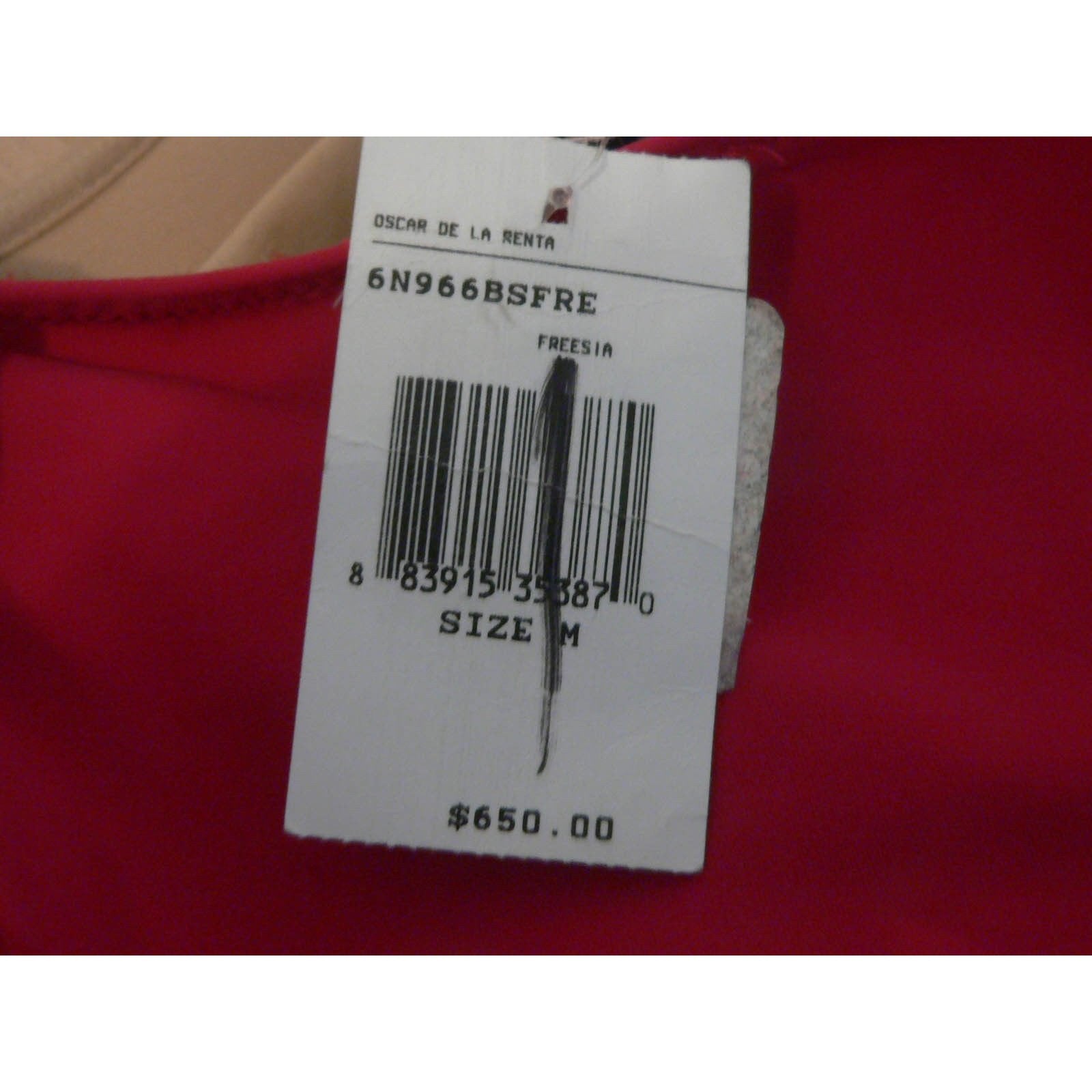 OSCAR De La RENTA swimsuit M $650 formed cups ruched 1 piece-Swimwear-Oscar de la Renta-Medium-Freesia-Jenifers Designer Closet