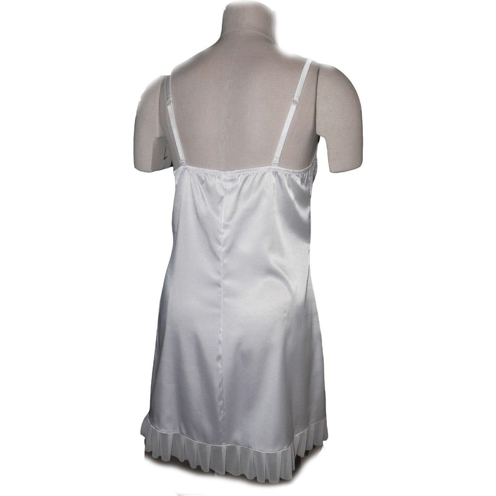 STUDIO LA PERLA lace L stretch satin babydoll gown chemise bridal wedding-Sleepwear & Robes-La Perla-Large-White-Jenifers Designer Closet