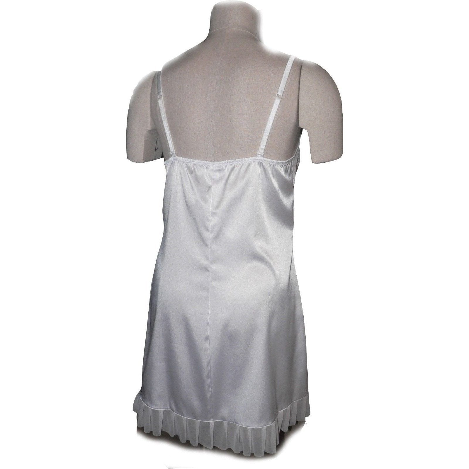 STUDIO LA PERLA lace L stretch satin babydoll gown chemise bridal wedding-Sleepwear & Robes-La Perla-Large-White-Jenifers Designer Closet