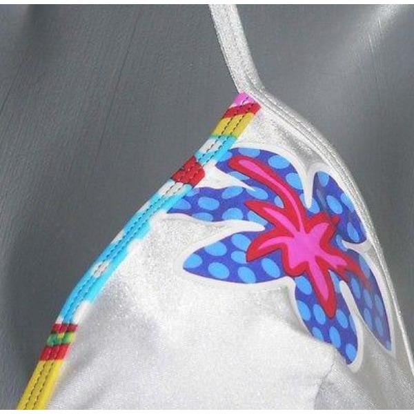 GOTTEX bikini 12 swimsuit white bright flower 2PC side tie-Swimwear-Gottex-12-white/multi-Jenifers Designer Closet