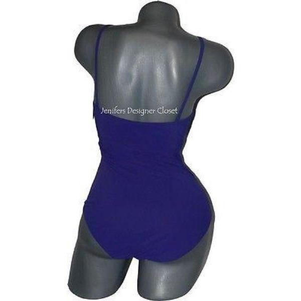 GOTTEX swimsuit 8 tummy control purple ruffled front ruched-Swimwear-Gottex-8-Purple-Jenifers Designer Closet