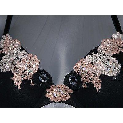 ONGOSSAMER Bump it Up push-up bra lace sequins 34C black-Bras & Bra Sets-Ongossamer-34C-Black-Jenifers Designer Closet