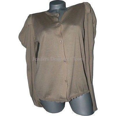 MARNI summer sweater lightweight 44 cotton cardigan ruffle shoulders tan L/S-Sweaters-Marni-44-Tan-Jenifers Designer Closet