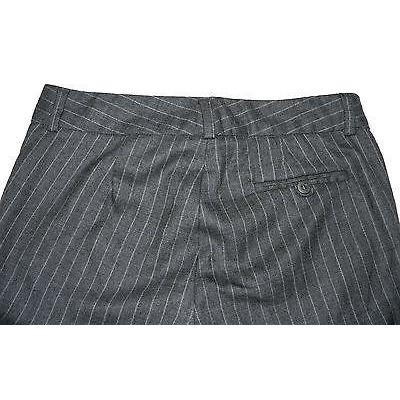CATHERINE MALANDRINO wool pinstriped pants $265 8-Pants-Catherine Malandrino-8-Gray-Jenifers Designer Closet
