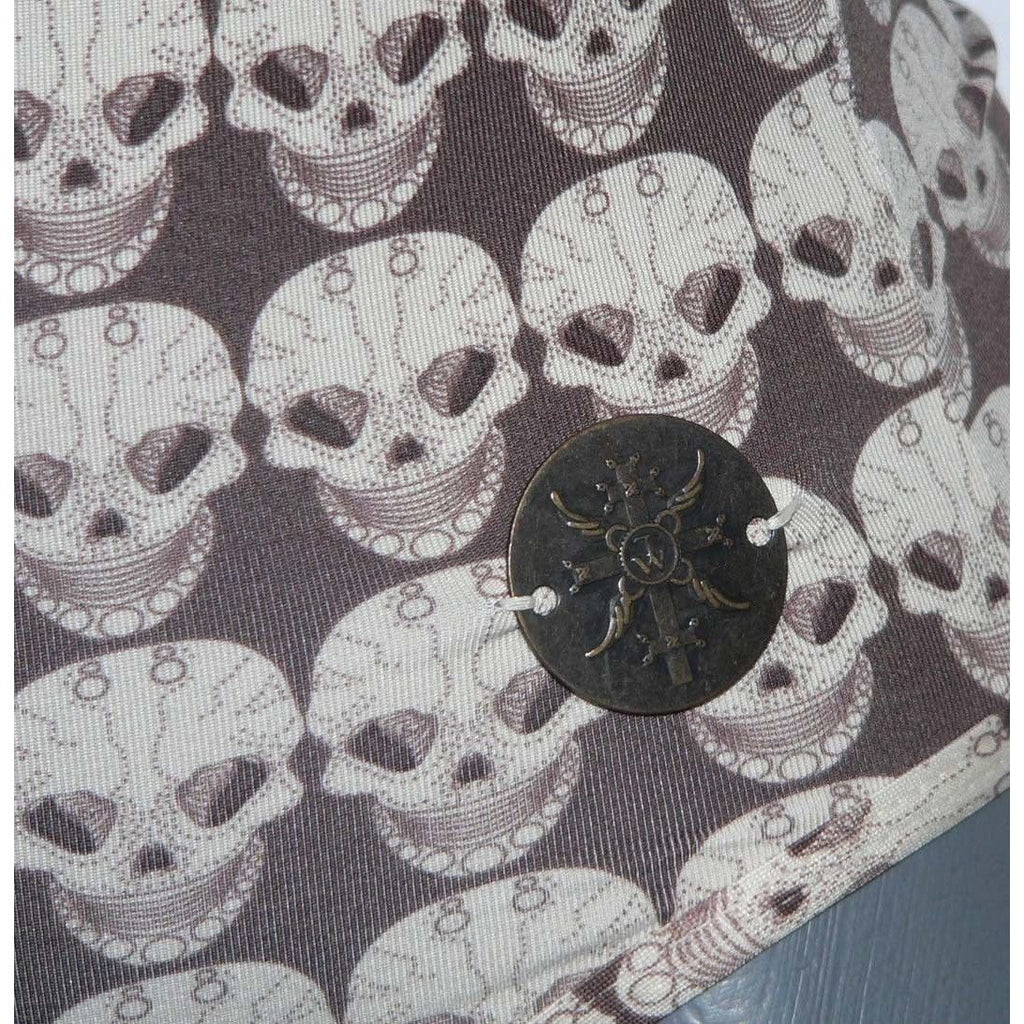 THOMAS WYLDE designer M chocolate Sahara skull swimsuit $285-Swimwear-Thomas Wylde-Medium-Tan-Jenifers Designer Closet