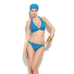 GOTTEX designer swimsuit bikini halter Israel aqua purple 2 piece-Swimwear-Gottex-Jenifers Designer Closet