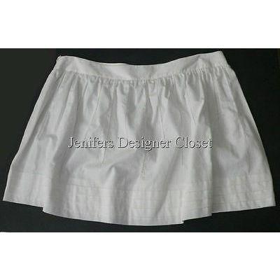 ELIE TAHARI white mini skirt eyelet tiered hem 12 $215 cotton designer short-Skirts-Elie Tahari-12-White-Jenifers Designer Closet