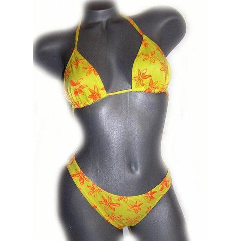Sauvage California Bikini M swimsuit bright yellow orange-Swimwear-Sauvage-Medium-Yellow-Jenifers Designer Closet