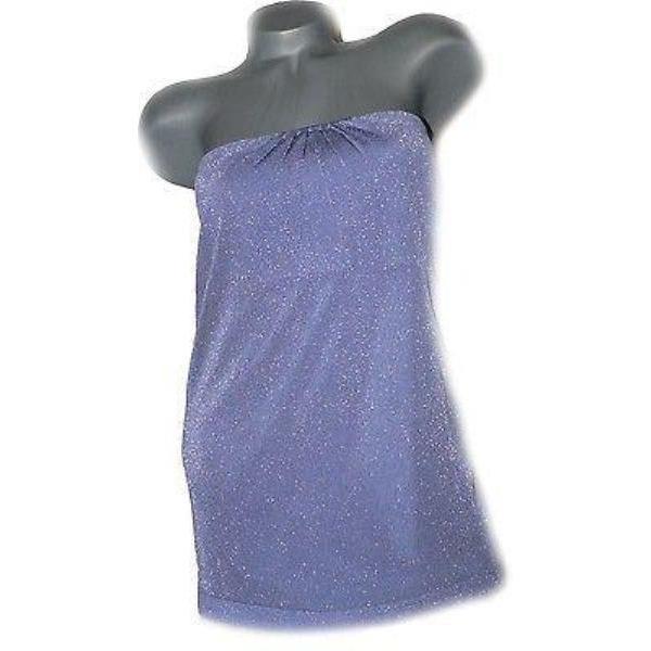 IISLI shimmer cocktail strapless top evening L tunic shimmery-Tops & Blouses-IISLI-Large-Purple-Jenifers Designer Closet