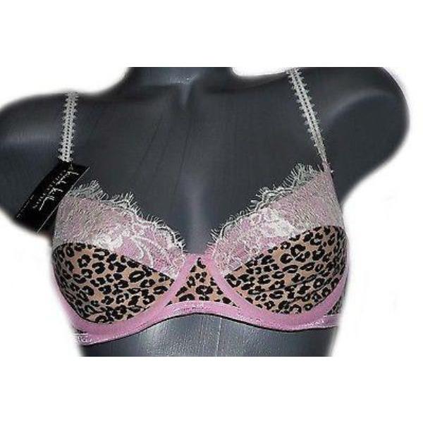 NICOLE MILLER Bra & boy Panty 2 PC set leopard pink lace-Bras & Bra Sets-Nicole Miller-Jenifers Designer Closet