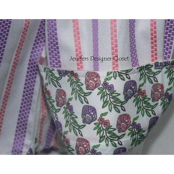 ROBERT GRAHAM 17 dress shirt men's sheen contrast cuffs XL-Dress Shirts-Robert Graham-17-white/pink/purple-Jenifers Designer Closet