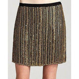 THEORY BRASS adorned mini skirt $495 6 cocktail party evening formal-Skirts-Theory-6-Brass gold-Jenifers Designer Closet
