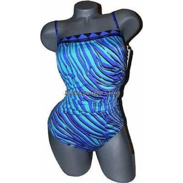 GOTTEX swimsuit 14 Madagascar tummy control cobalt slimming-Swimwear-Gottex-14-Blue-Jenifers Designer Closet